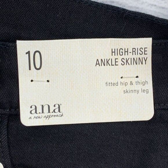 A.N.A. Jeans sz 10 High Rise Skinny Ankle Black Wash Inseam 27.5" New NWT - Picture 7 of 9
